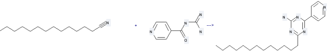 Tetradecanenitrile can be used to produce 4-pyridin-4-yl-6-tridecyl-[1,3,5]triazin-2-ylamine 